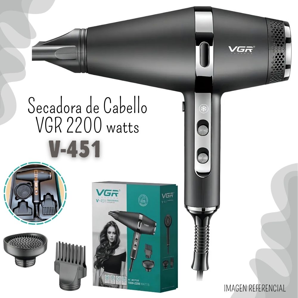 SECADORA DE CABELLO VGR 2200 WATTS - V-451 - 1