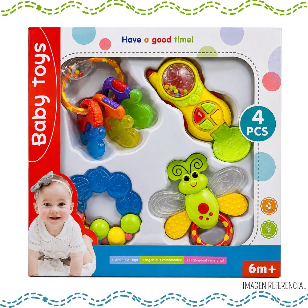 SET DE SONAJEROS BABY TOYS – 4 PIEZAS - 4
