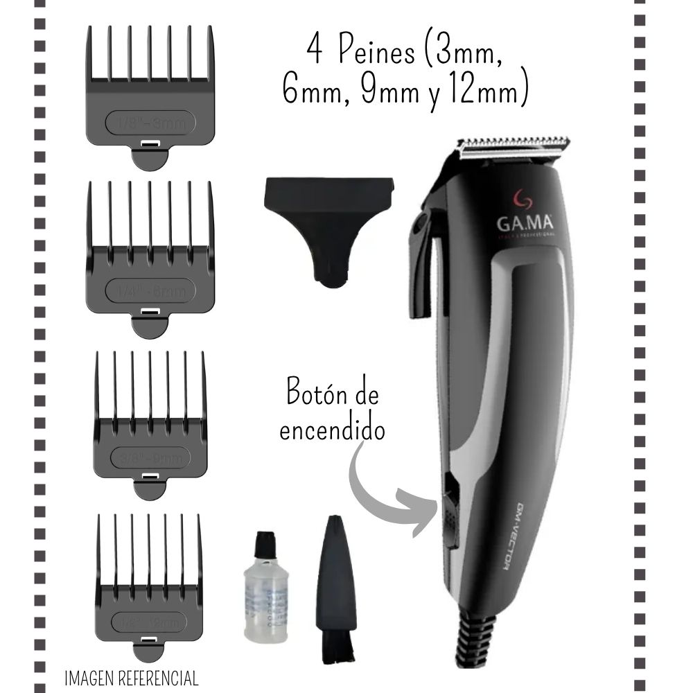 MAQUINA DE CORTAR CABELLO GAMA GM-VECTOR - 3