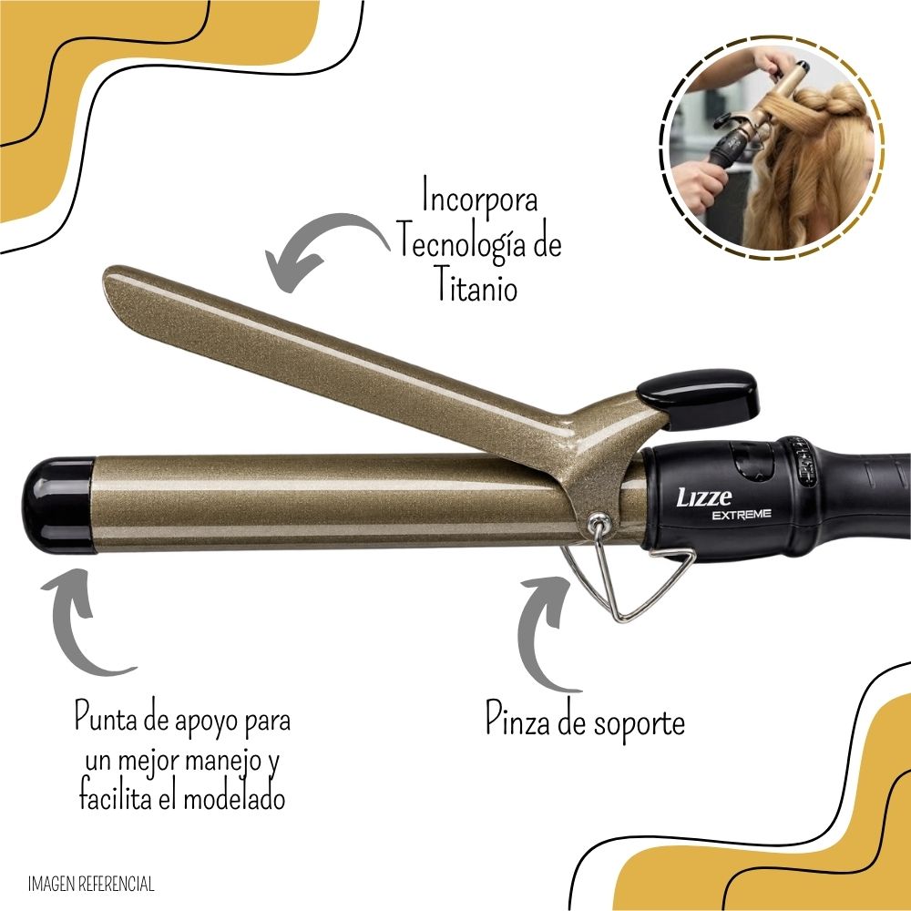 RIZADORA DE CABELLO PROFESIONAL LIZZE EXTREME 32 MM - 2