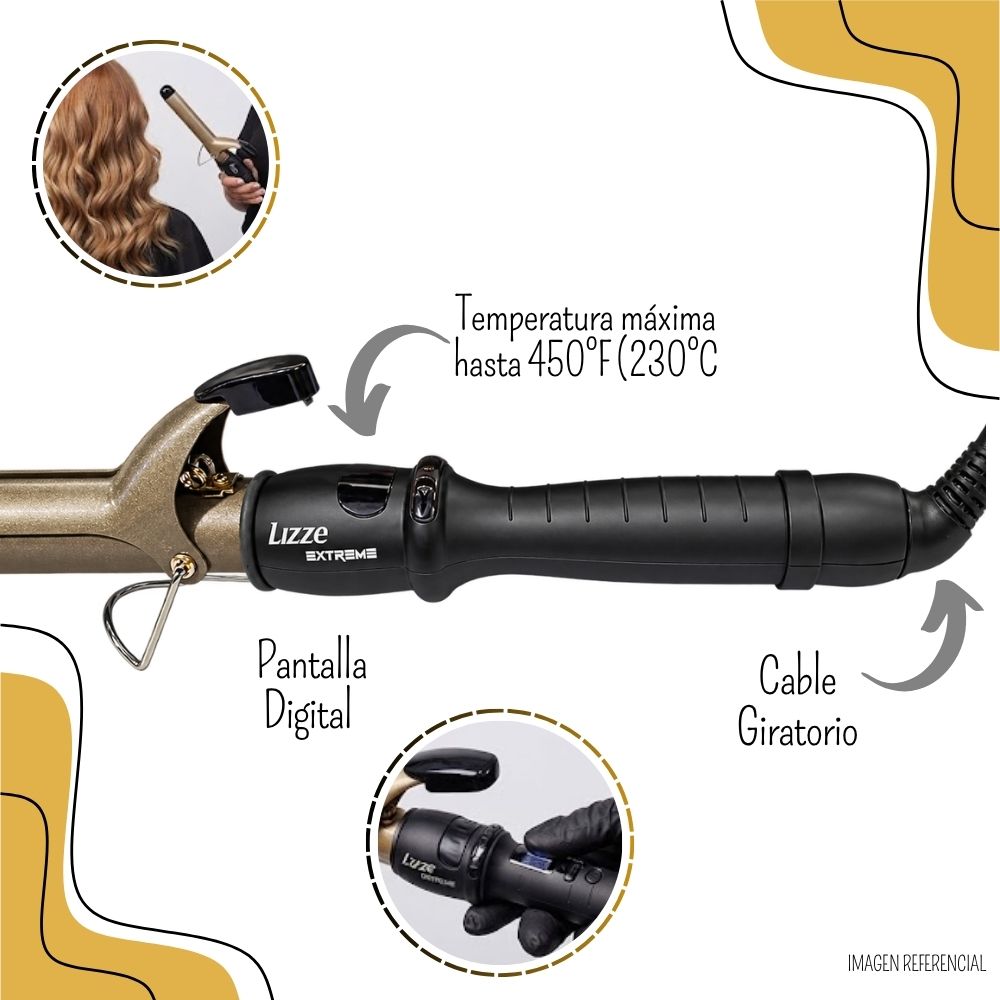 RIZADORA DE CABELLO PROFESIONAL LIZZE EXTREME 32 MM - 3