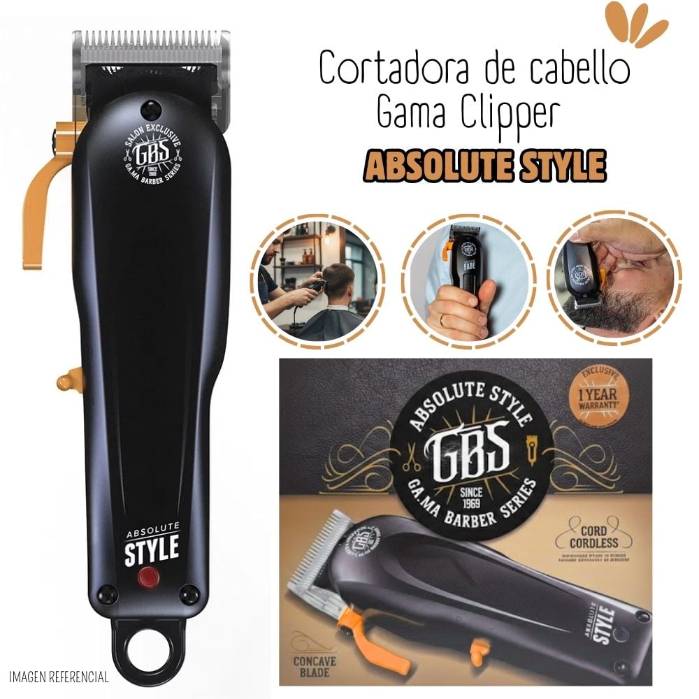 MAQUINA CORTADORA DE CABELLO GAMA GBS CLIPPER ABSOLUTE STYLE - 1