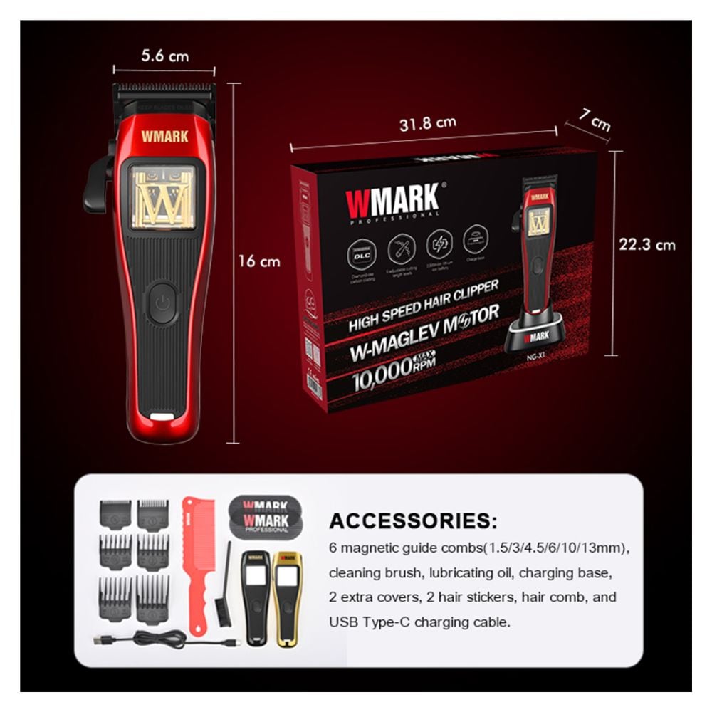 MAQUINA CORTADORA DE CABELLO WMARK CON MOTOR VECTORIAL -NGX1 - 5