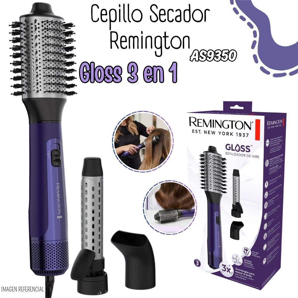 CEPILLO SECADOR REMINGTON GLOSS 3 EN 1 - AS9350 - 1