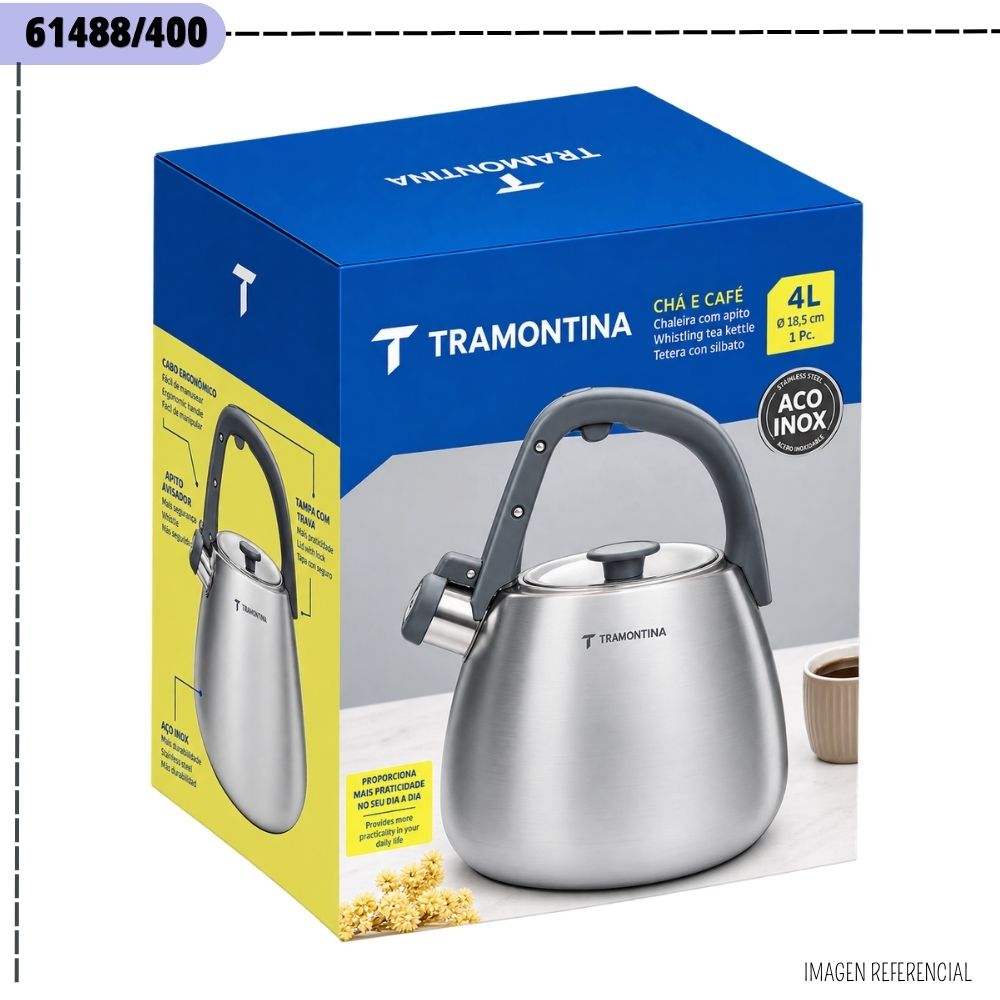 TETERA TRAMONTINA DE ACERO INOXIDABLE 4 LT - 61488/400 - 6