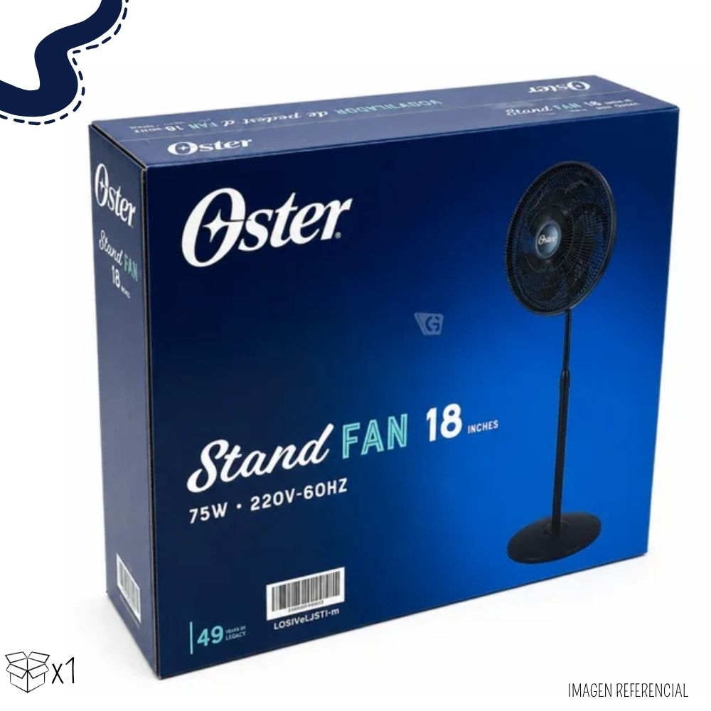 VENTILADOR OSTER DE PEDESTAL 18' COLOR NEGRO EOSVELIST1631-6H - 4