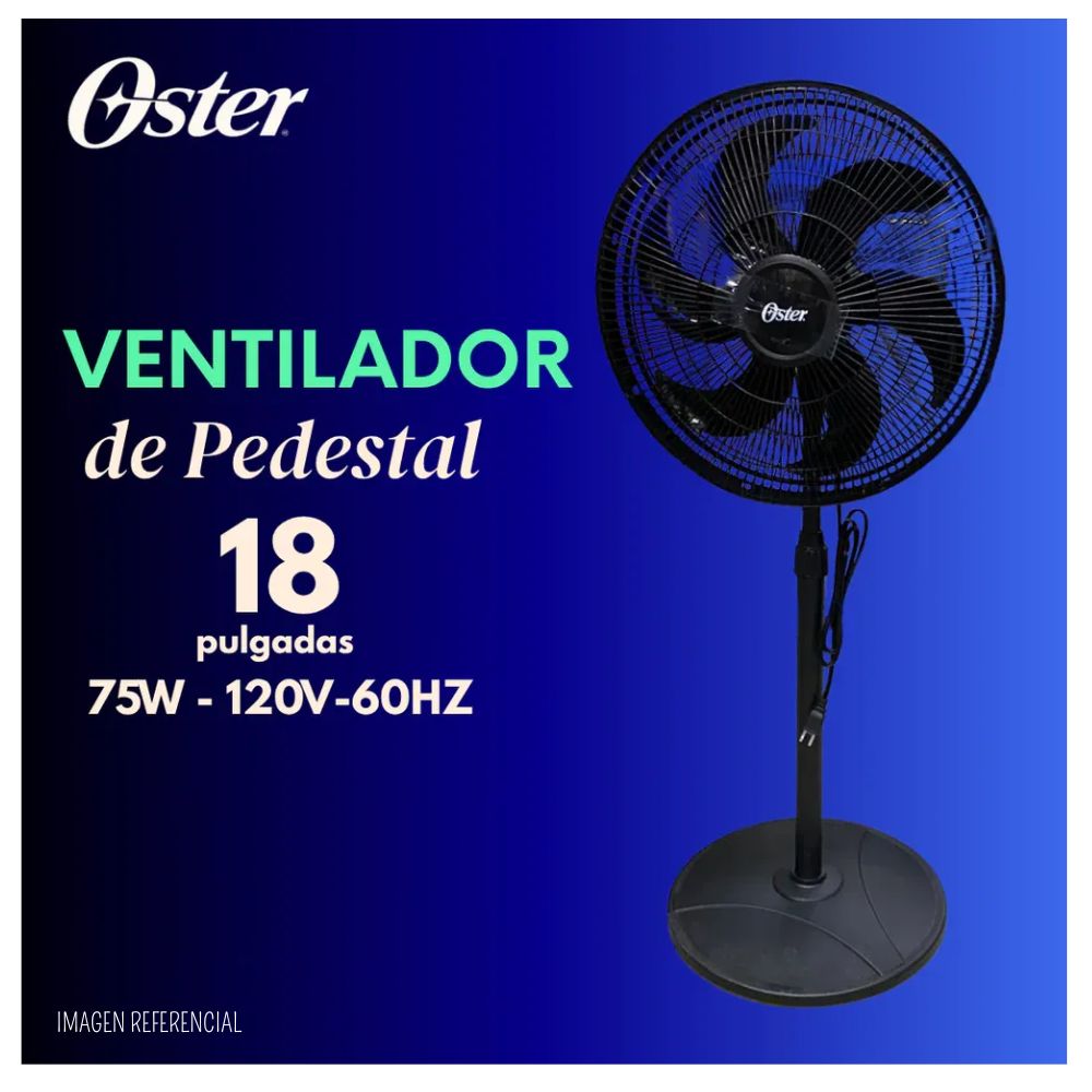 VENTILADOR OSTER DE PEDESTAL 18' COLOR NEGRO EOSVELIST1631-6H - 5