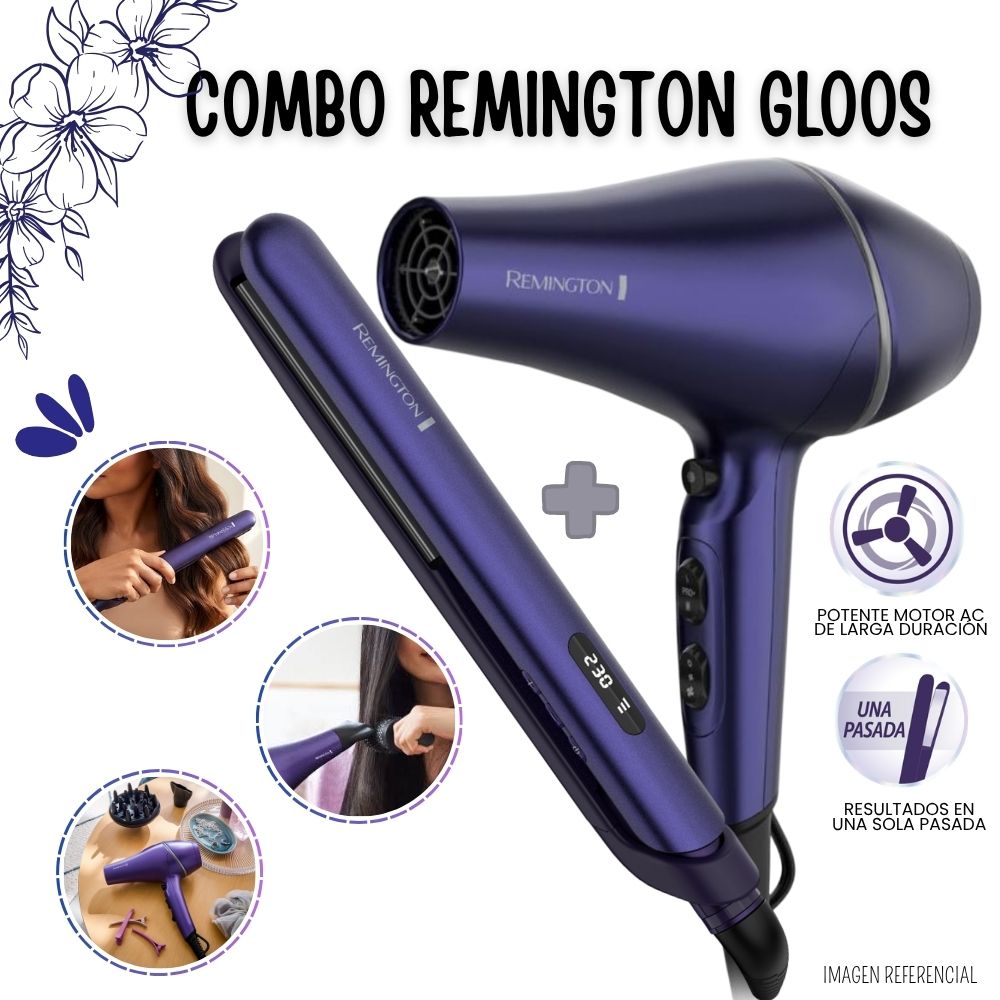 COMBO REMIGTON SECADORA GLOSS AC9350 + ALISADORA GLOSS S9350 - 1