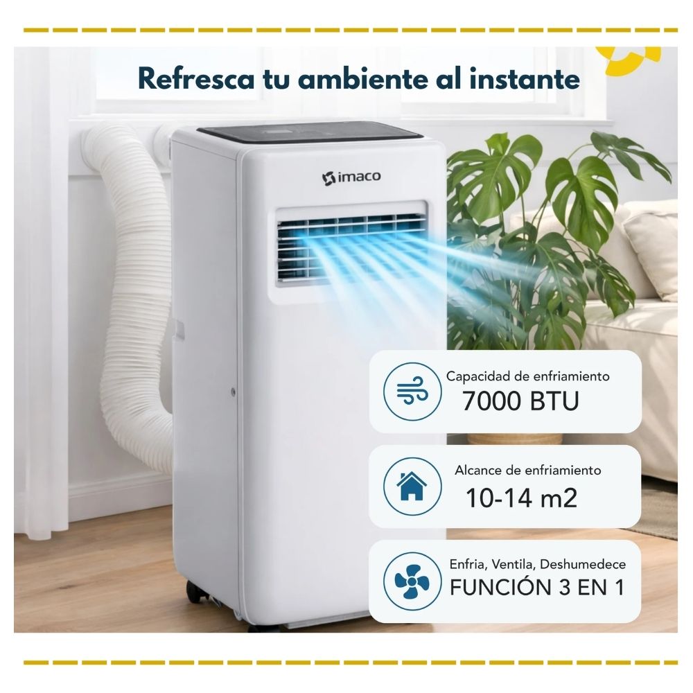 AIRE ACONDICIONADO PORTATIL IMACO 750W  AC7007 - 6