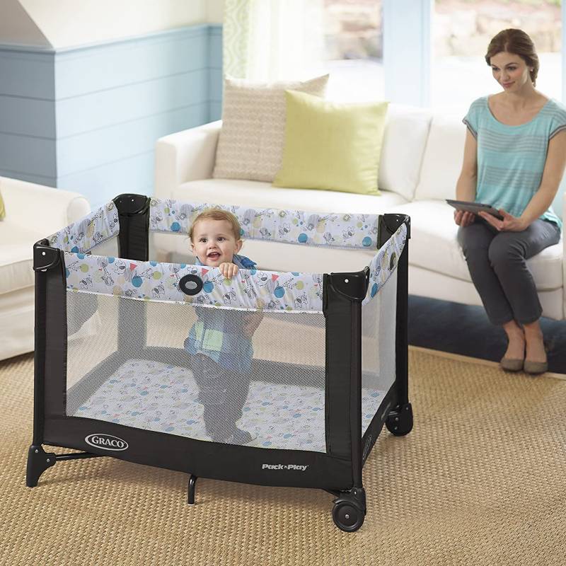 CUNA GRACO CARNIVAL METAL GRIS CORRAL PACK AND PLAY BASE - 2