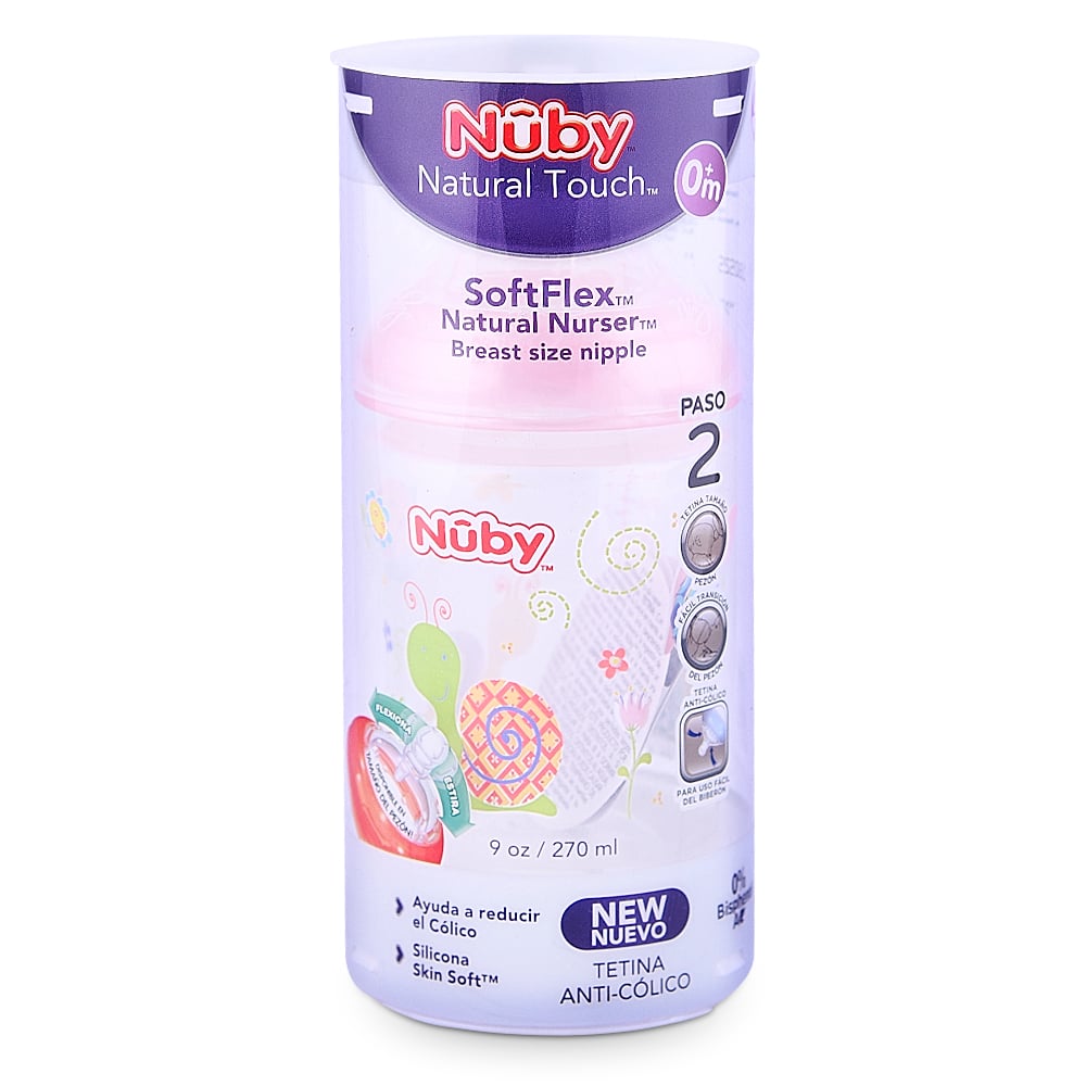BIBERÓN NUBY NATURAL TOUCH ROSADO 270 ML - 1