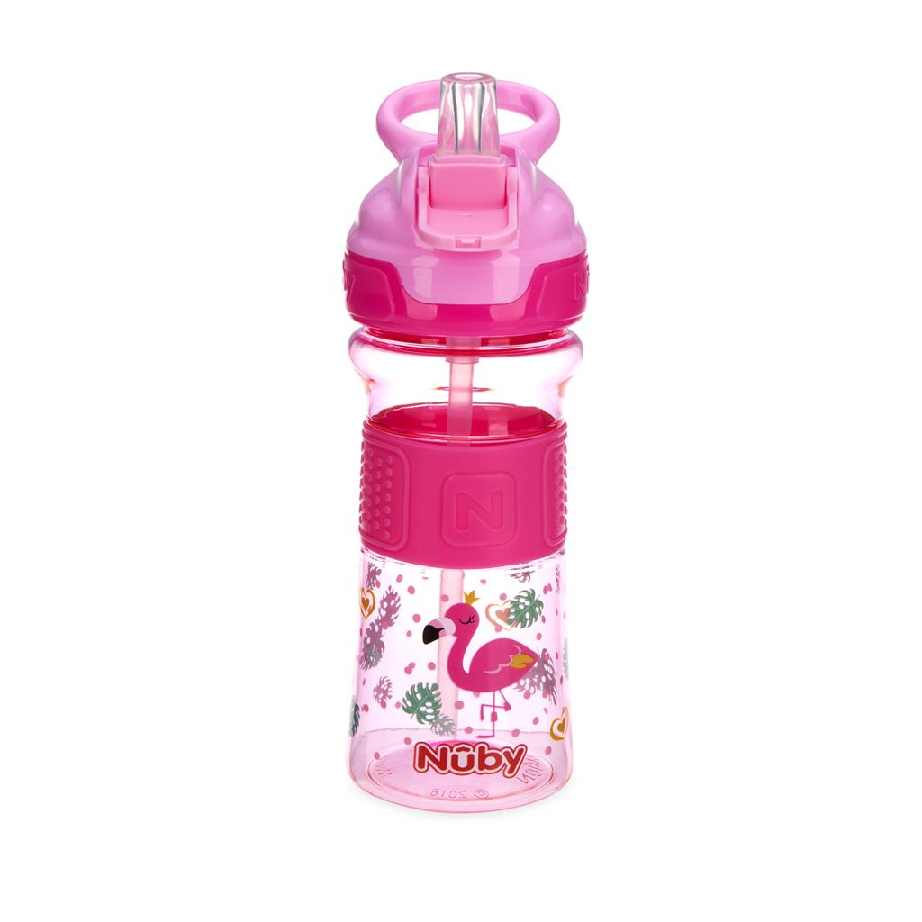 BOTELLA TRITÁN360 ML SPORT BOTÓN ROSADO NUBY - 1