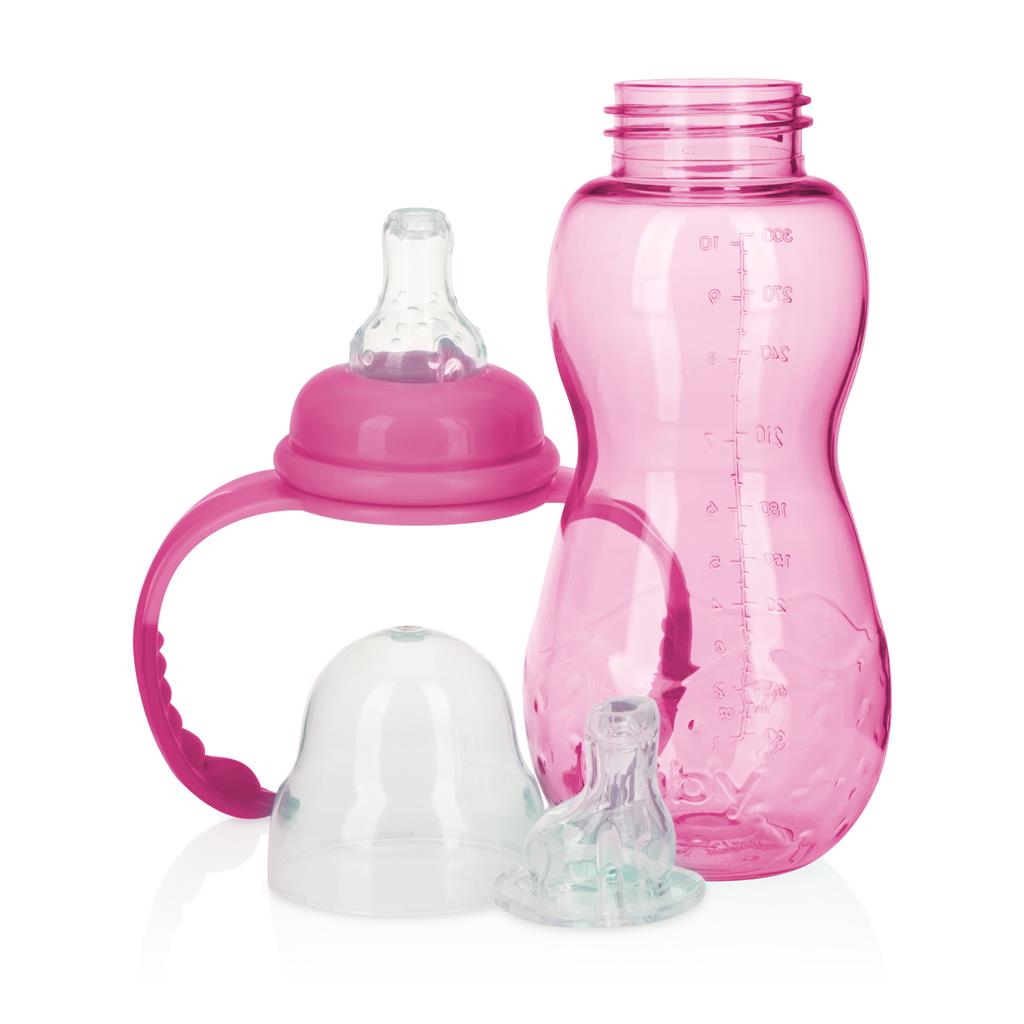 BIBERÓN NUBY 3 ETAPAS DE TRITAN ROSADO 10OZ/300ML - 1