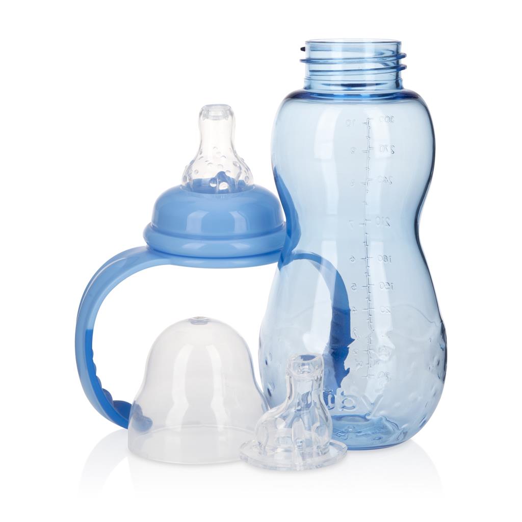 BIBERÓN NUBY 3 ETAPAS DE TRITAN CELESTE 10OZ/300ML - 1