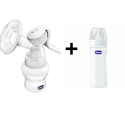 PACK DE EXTRACTOR DE LECHE MANUAL +BIBERÓN DE VIDRIO CHICCO - 1