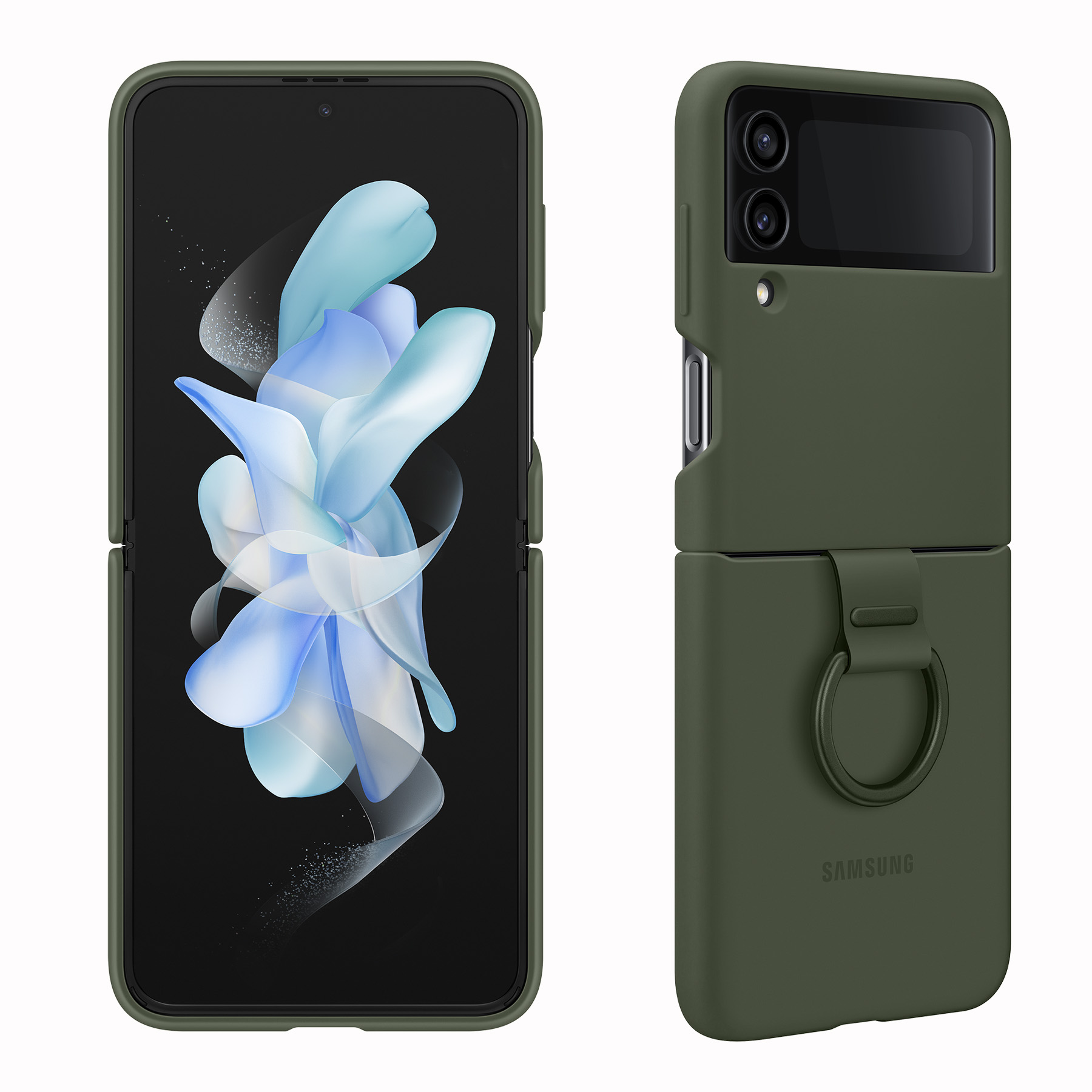 CASE SAMSUNG GALAXY Z FLIP 4 EF-PF721TGEGWW SILICONE COVER WITH RING - 1