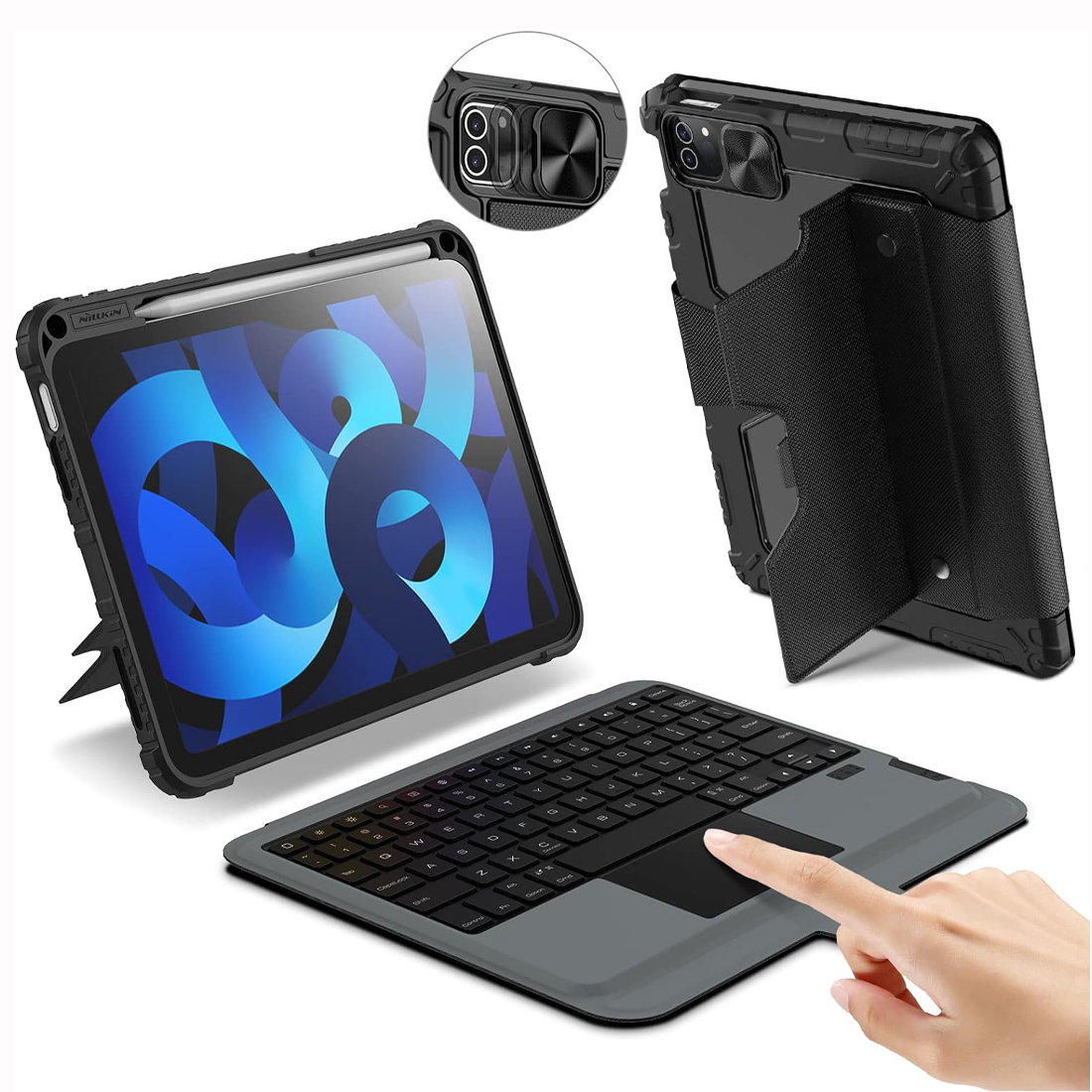 FUNDA BLUETOOTH NILLKIN CON TECLADO IPAD AIR 11 M2 2024 - 1