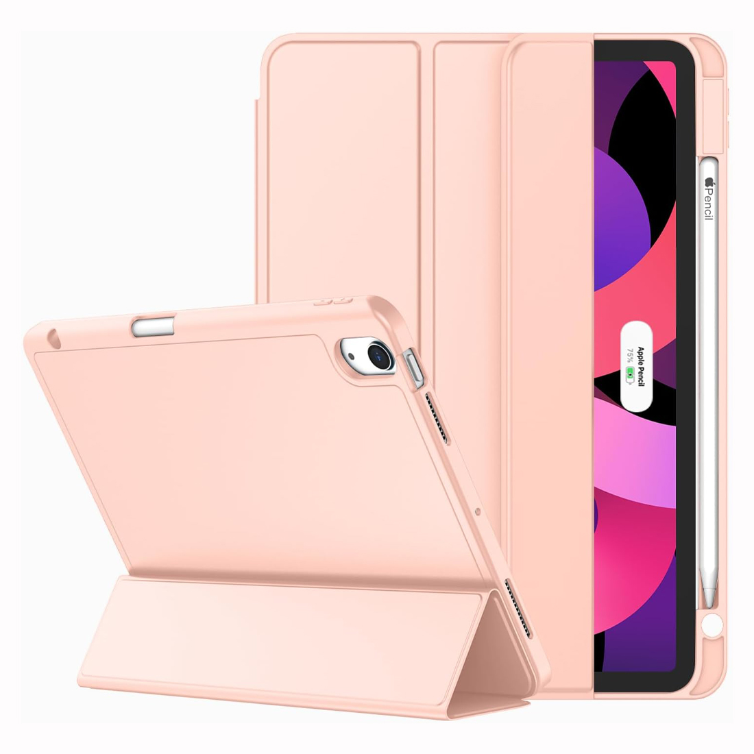 CASE PROTECTOR PARA IPAD AIR 11 M2 M3 (2025) PORTA PENCIL - ROSADO - 1