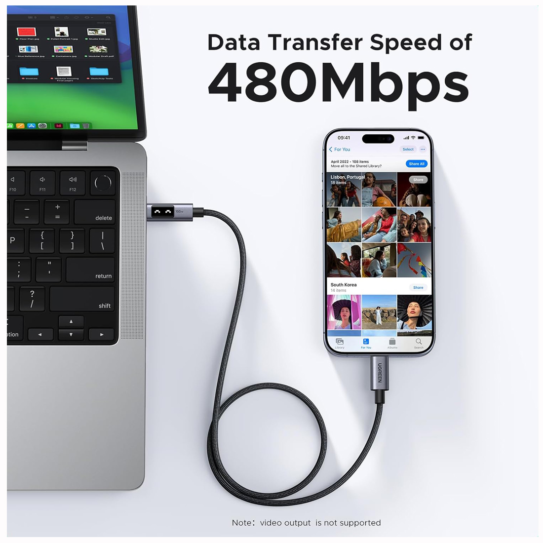 UGREEN CABLE USB-C 100W PD FAST CHARGING CON PANTALLA - 3