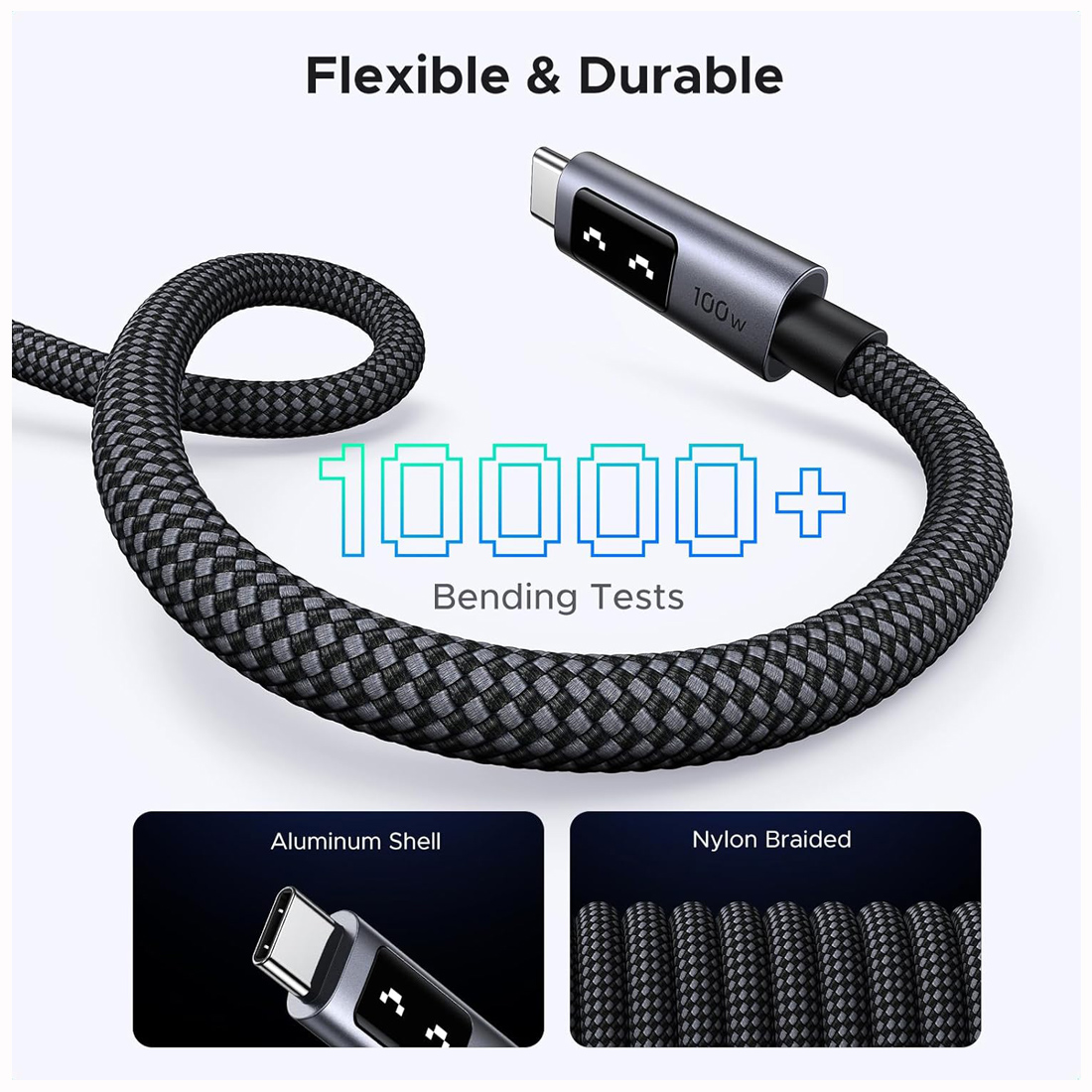 UGREEN CABLE USB-C 100W PD FAST CHARGING CON PANTALLA - 5