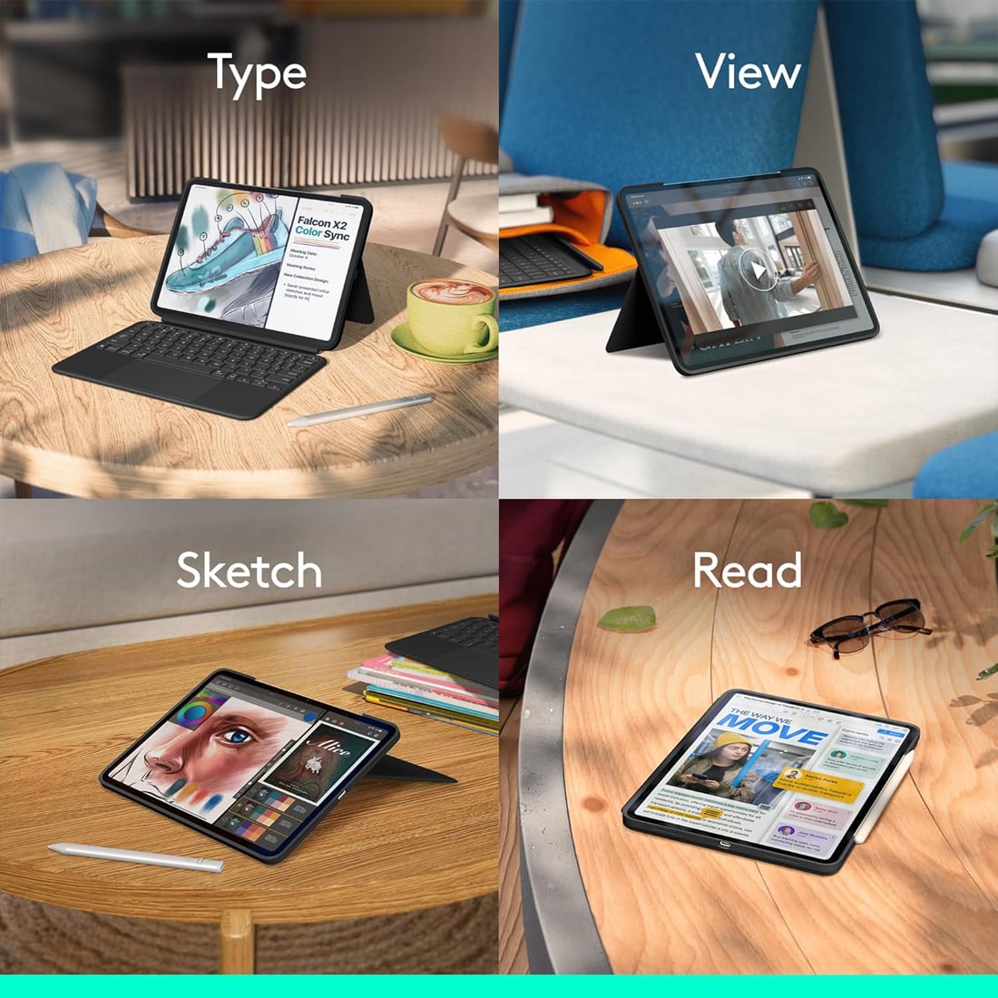 LOGITECH COMBO TOUCH IPAD PRO 11 M4 (2024) - INGLÉS - 2