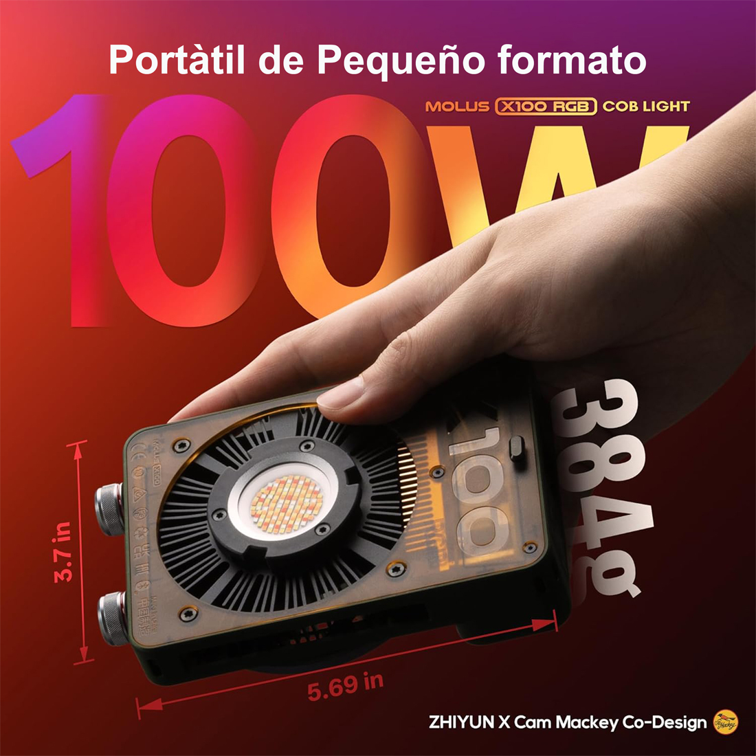 ZHIYUN MOLUS X100 RGB PRO LUZ DE VIDEO COB 100W - 2