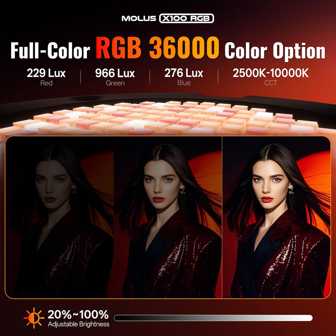 ZHIYUN MOLUS X100 RGB PRO LUZ DE VIDEO COB 100W - 4