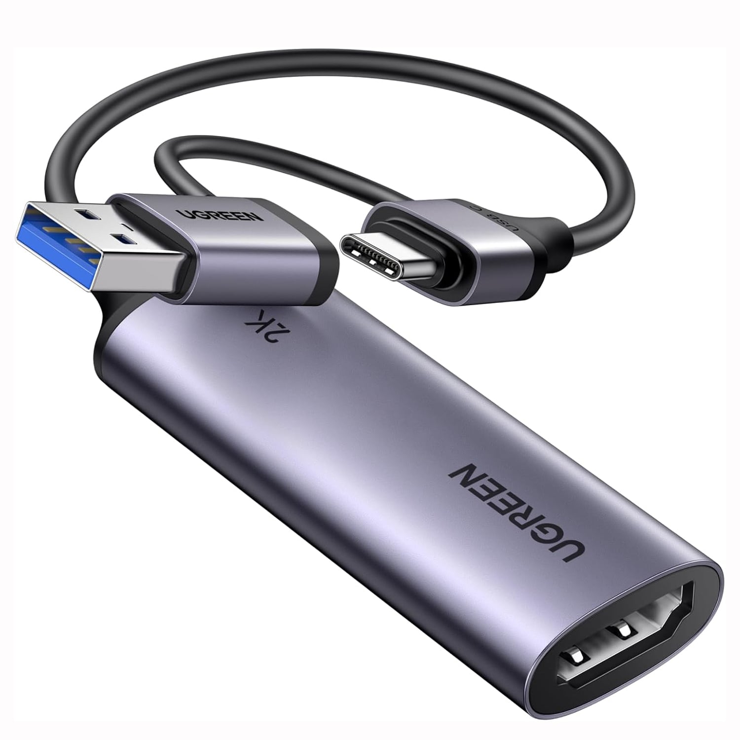 CAPTURADOR DE VIDEO UGREEN 2K 30HZ HDMI USB-C PARA JUEGOS Y CÁMARAS - 1