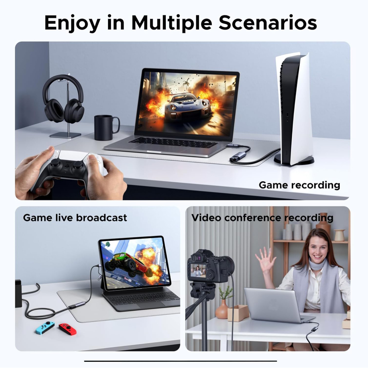 CAPTURADOR DE VIDEO UGREEN 2K 30HZ HDMI USB-C PARA JUEGOS Y CÁMARAS - 4