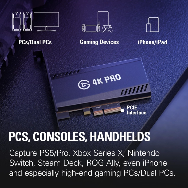 TARJETA DE CAPTURA ELGATO 4K PRO INTERNA 4K60 HDR 8K60 VRR HDMI 2.1 - 4