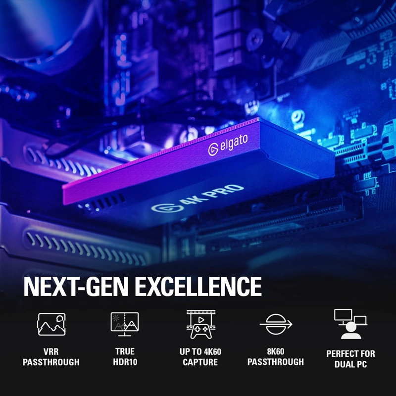 TARJETA DE CAPTURA ELGATO 4K PRO INTERNA 4K60 HDR 8K60 VRR HDMI 2.1 - 5