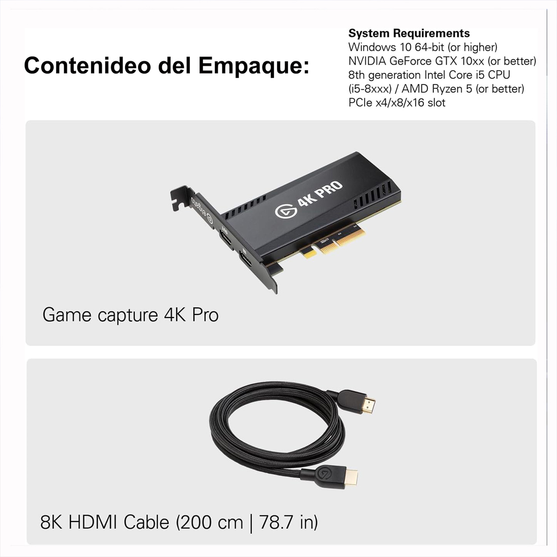 TARJETA DE CAPTURA ELGATO 4K PRO INTERNA 4K60 HDR 8K60 VRR HDMI 2.1 - 6