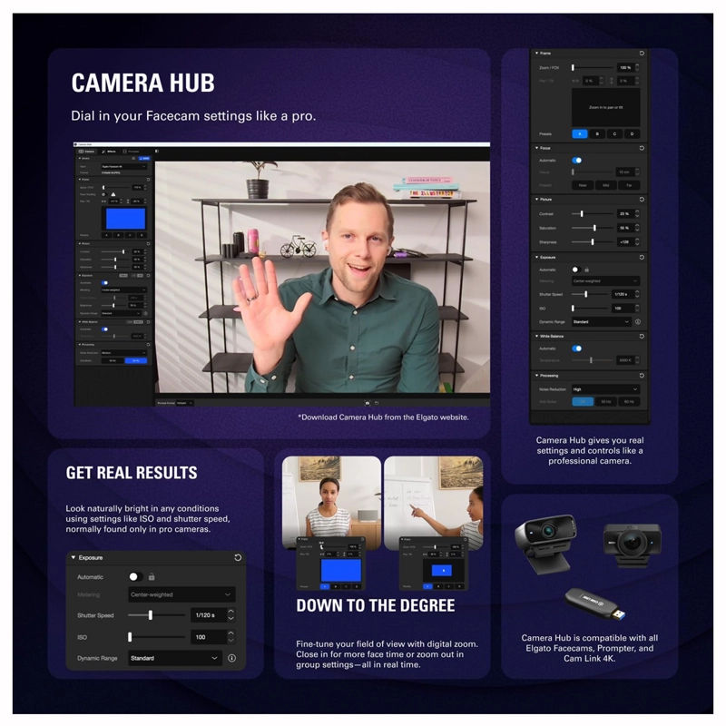 CÁMARA WEB ELGATO FACECAM 4K DE ESTUDIO 4K60 - 3