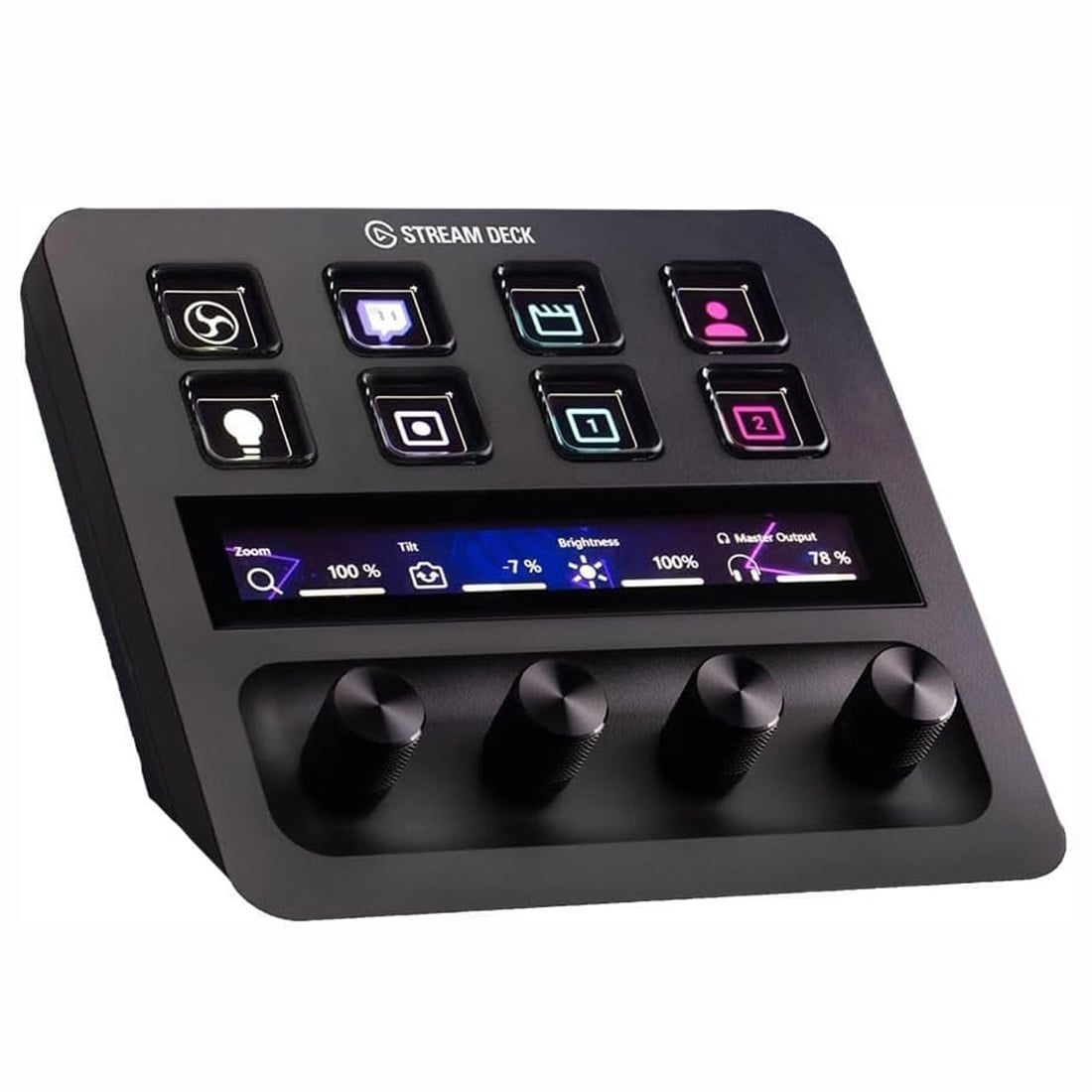 CONTROL DE ESTUDIO ELGATO STREAM DECK PLUS CON MEZCLADOR DE AUDIO 8 TECLAS Y 4 DIALES - 1
