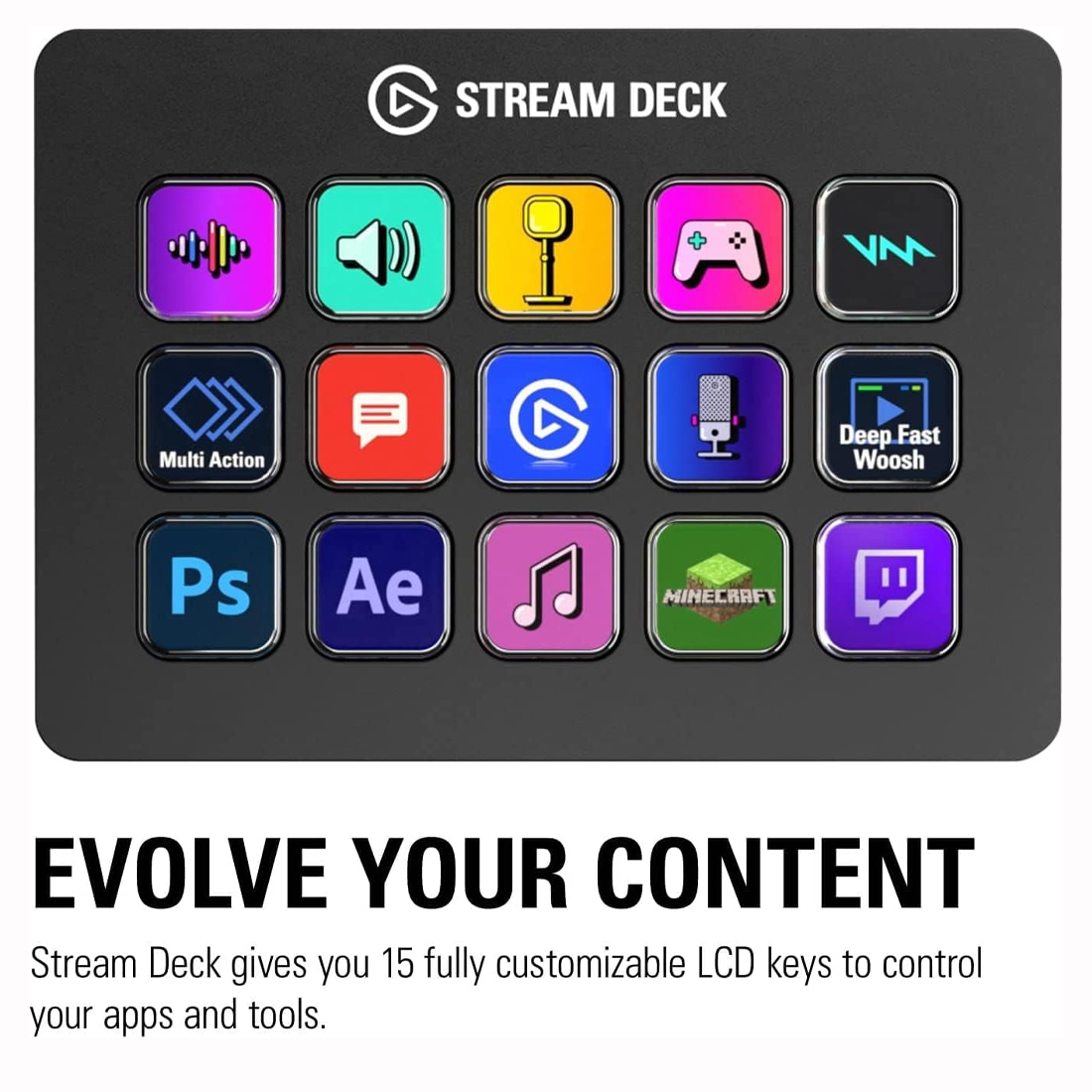 CONTROL DE ESTUDIO ELGATO STREAM DECK MK.2 CON 15 TECLAS PERSONALIZABLES - 2