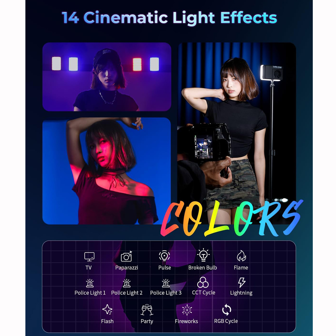 LUZ DE VIDEO SMALLRIG RM 25C LED RGB POTENCIA DE 25W - 4