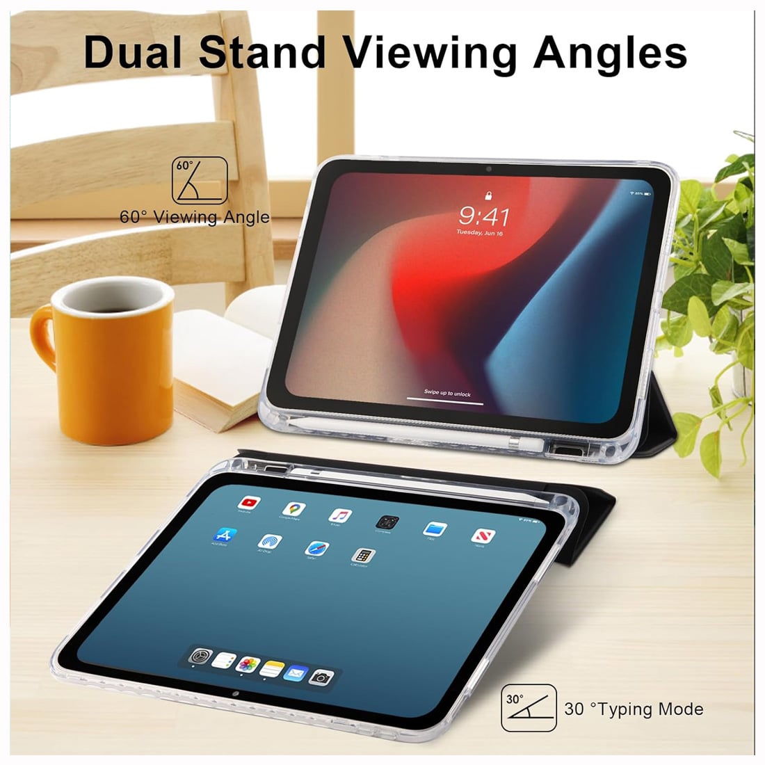 CASE SMART PARA IPAD 11VA GENERACIÓN CHIP A16 - BLACK - 6