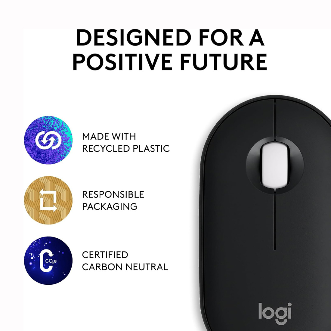 LOGITECH PEBBLE MOUSE 2 M350S SLIM INALÁMBRICO - 2