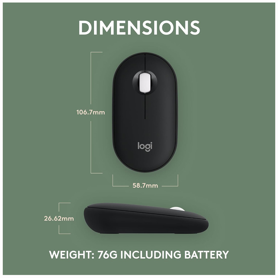 LOGITECH PEBBLE MOUSE 2 M350S SLIM INALÁMBRICO - 4