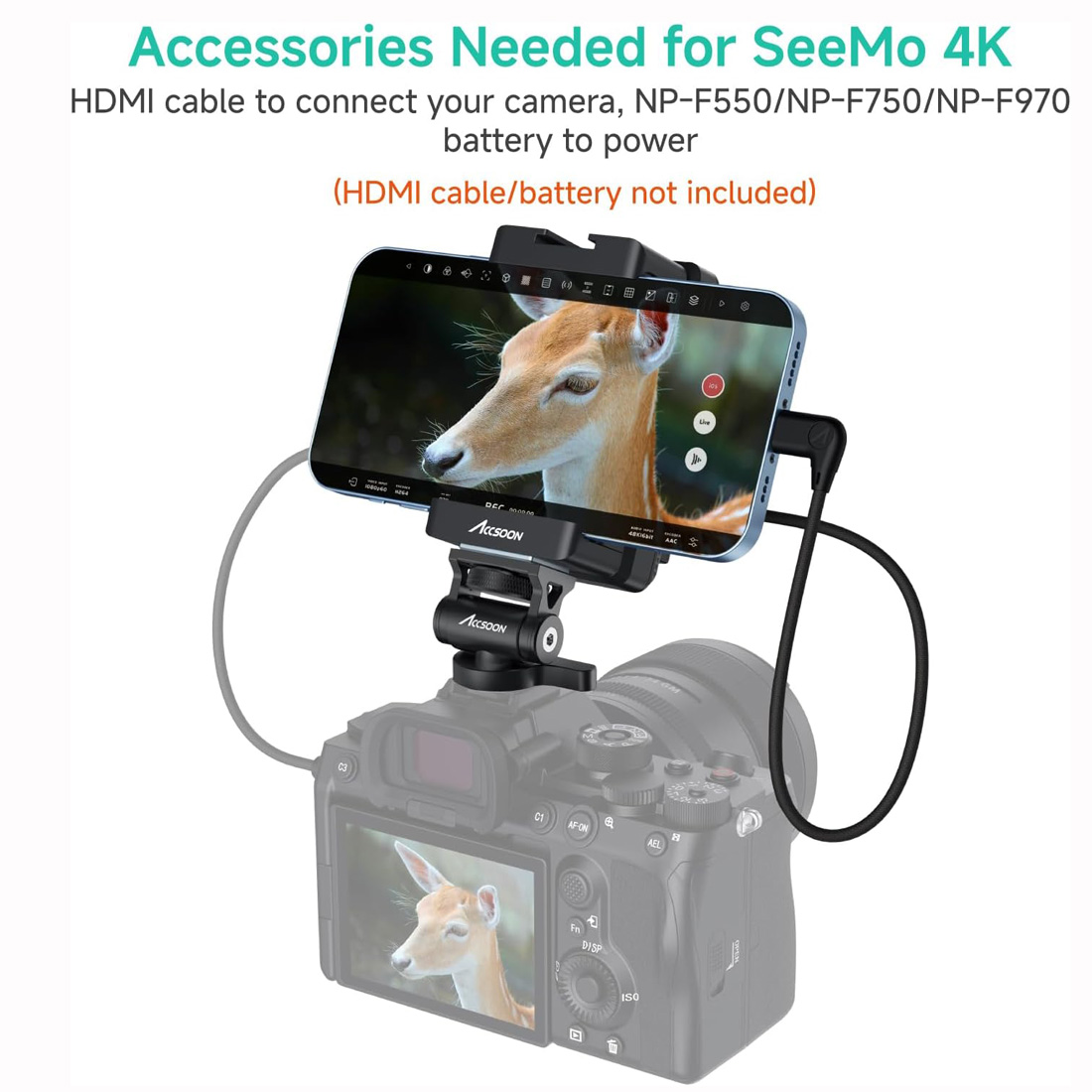 ACCSOON SEEMO 4K TRANSMISOR DE VIDEO INALÁMBRICO PARA IPHONE Y IPAD - 2