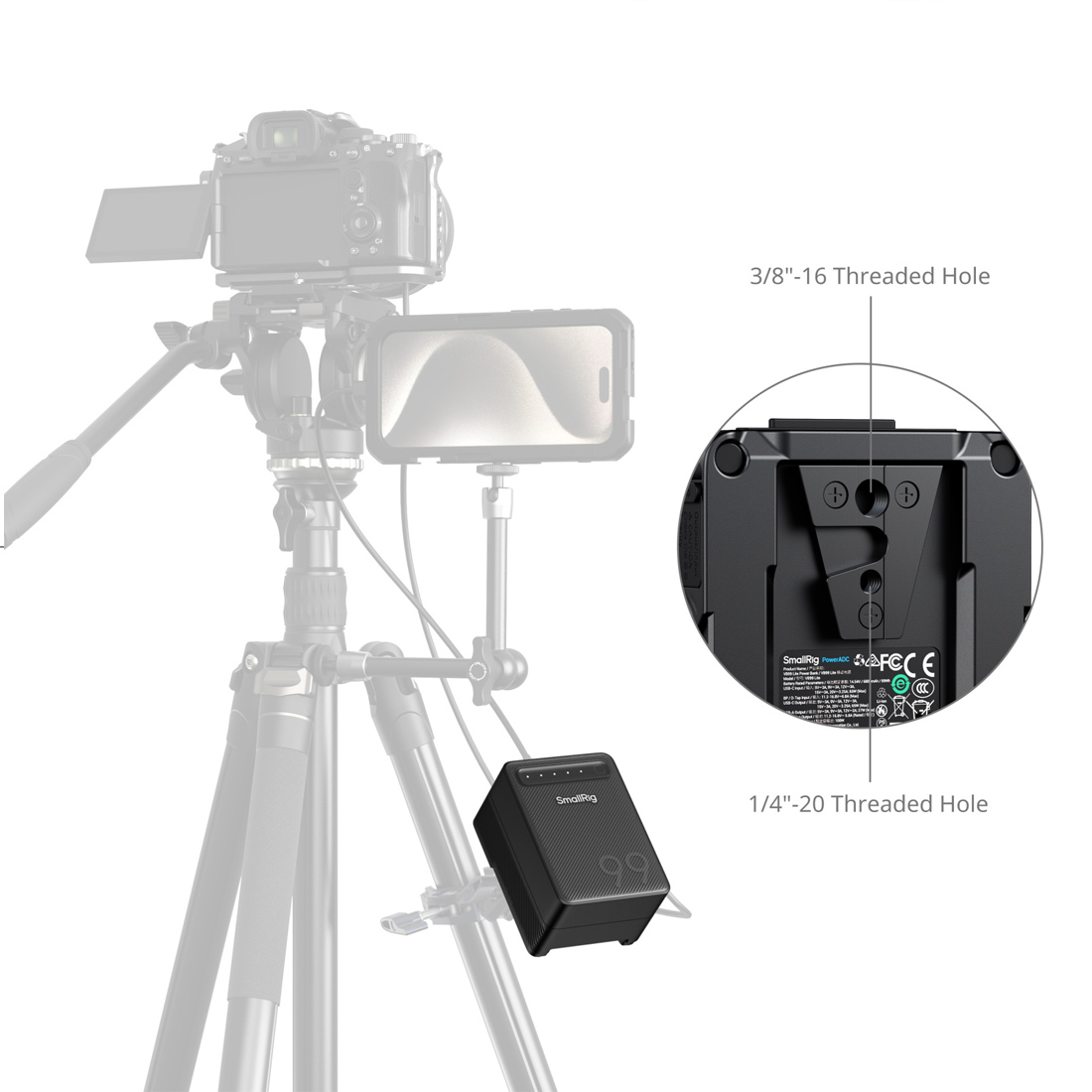 BATERIA SMALLRIG VB99 LITE MINI V MOUNT 65W D-TAP - 4