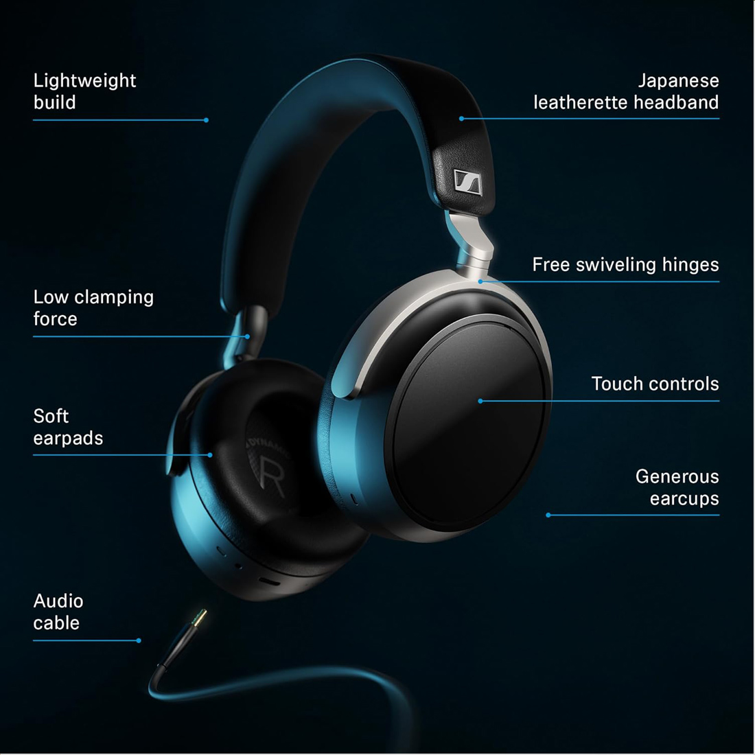 AUDÍFONOS SENNHEISER HDB 630 AUDIOPHILE CERRADOS BLUETOOTH 60HORAS - 6