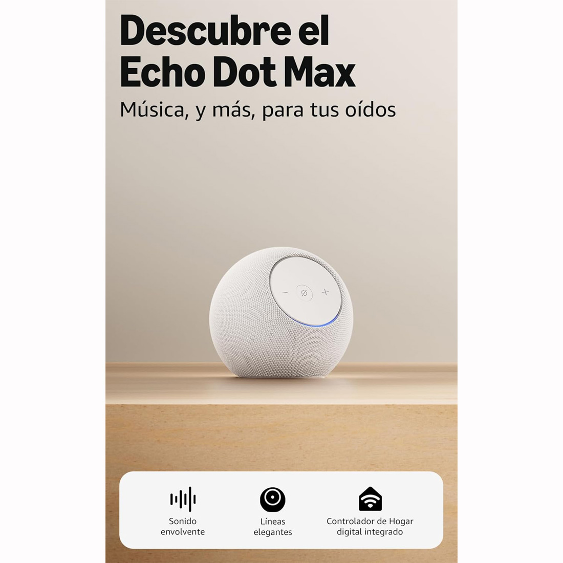 AMAZON ECHO DOT MAX (2025) ALEXA+ ALTAVOZ INTELIGENTE - BLANCO GLACIAR - 3