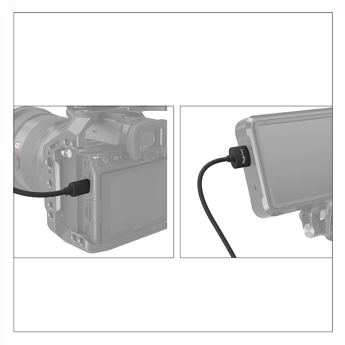 CABLE MICRO HDMI A HDMI 55CM ULTRA DELGADO PARA CÁMARAS - 3