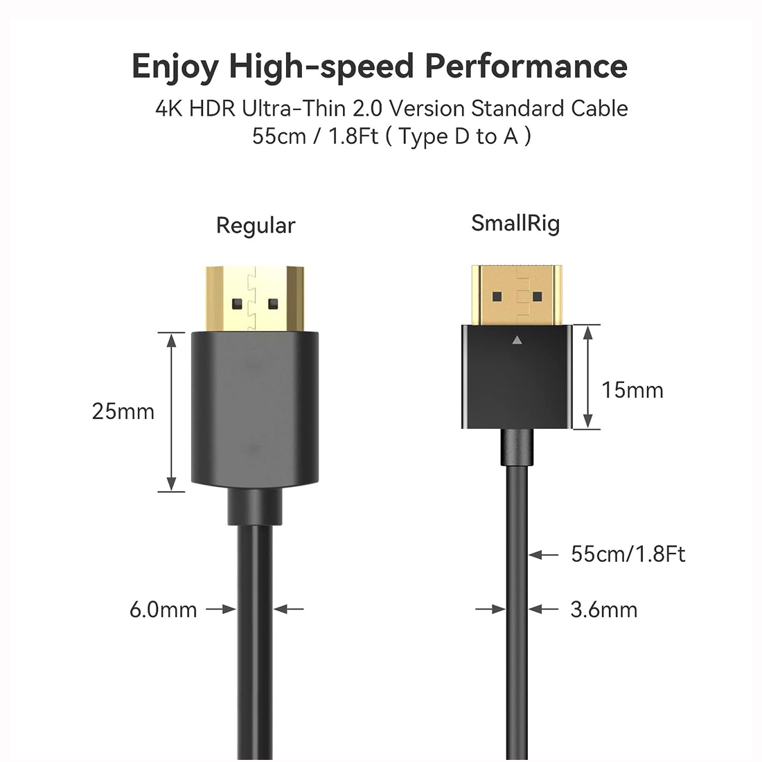 CABLE MICRO HDMI A HDMI 55CM ULTRA DELGADO PARA CÁMARAS - 5