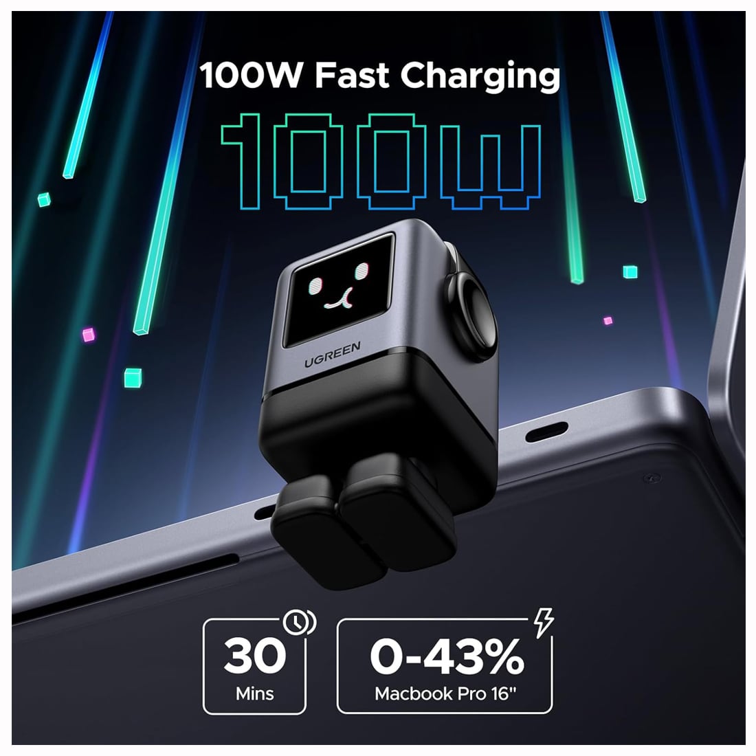 ADAPTADOR UGREEN UNO RG 100W USB-C PARA CELULARES, LAPTOPS, TABLETS - 5