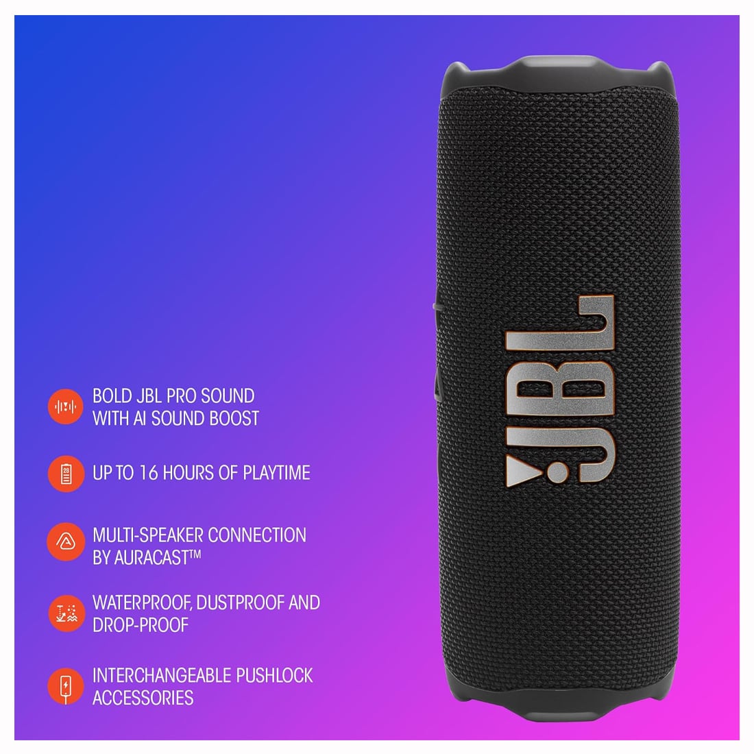 PARLANTE PORTÁTIL JBL FLIP 7 IMPERMEABLE 16 HORAS - BLUE - 5