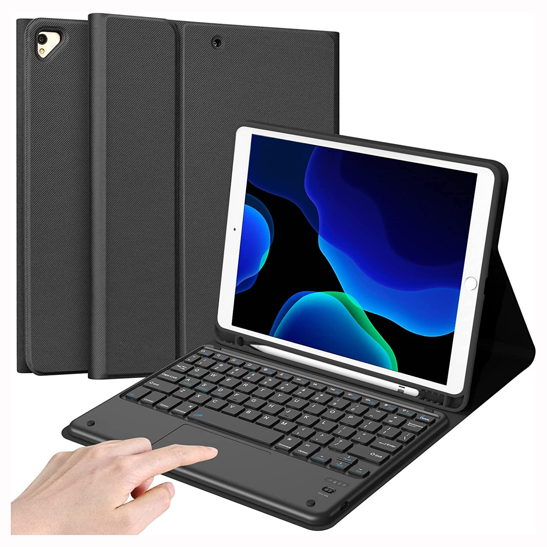 FUNDA CON TECLADO PARA IPAD 10.2 DE 7MA/8VA/9NA GENERACIÓN - BLACK - 1