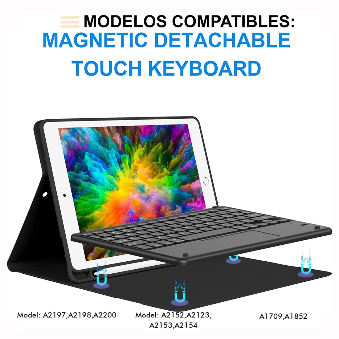 FUNDA CON TECLADO PARA IPAD 10.2 DE 7MA/8VA/9NA GENERACIÓN - BLACK - 3