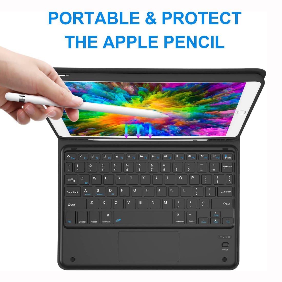 FUNDA CON TECLADO PARA IPAD 10.2 DE 7MA/8VA/9NA GENERACIÓN - BLACK - 5